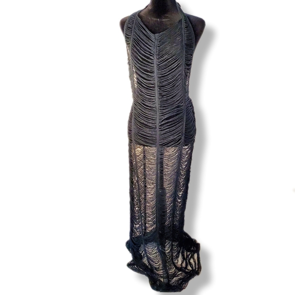 NWT PrettyLittleThing Halter See Through Beach Cover Up Maxi Dress Sz XXL (US)